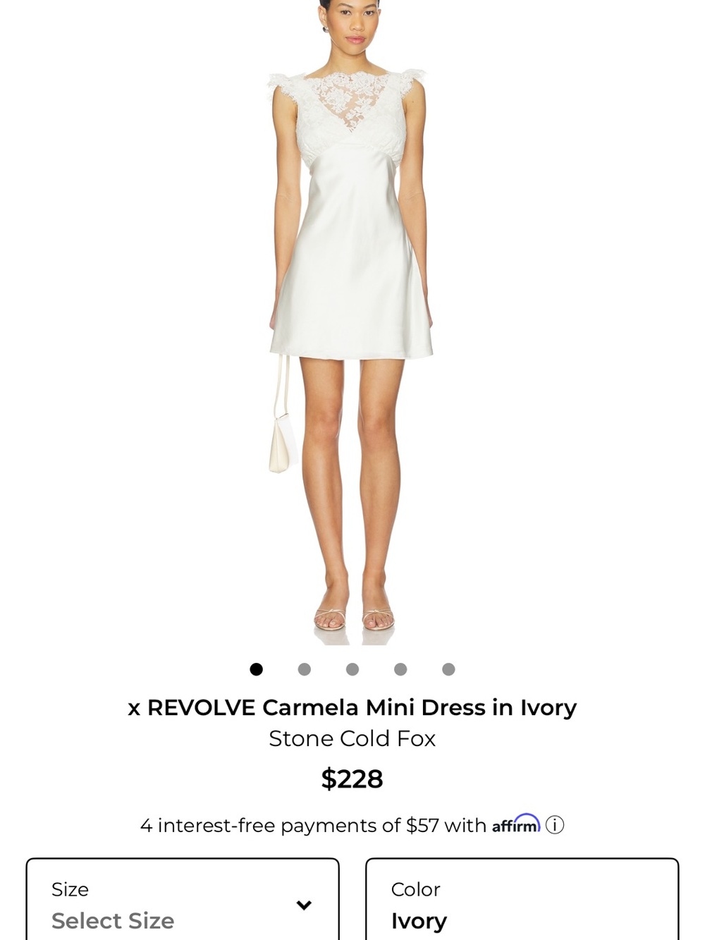 Stone Cold Fox x REVOLVE Caemela Mini Dress in Ivory